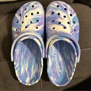 Crocs: Purple and Blue Marble